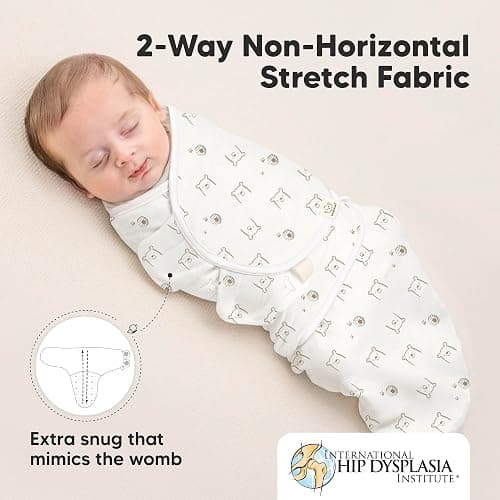 3-Pack Organic Baby Swaddle Sleep Sacks - Swaddles for Newborns, Infant 0-3 Months, Baby Girls, Boys, Soft & Snug Newborn Sleep Sack, Nursery Swaddling Blankets, Easy to Use (Bumble Bear) thumbnail 5