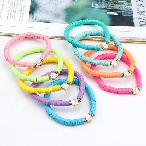 JIASHUYEYE Preppy Bracelets for Teen Girls - Stackable Boho Surfer Friendship Bracelets Set for Little Girls & Women thumbnail 6