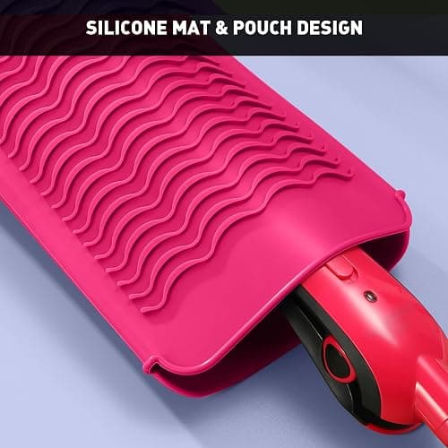 ZAXOP Resistant Silicone Mat Pouch for Flat Iron, Curling Iron,Hot Hair Tools (Hotpink) thumbnail 3