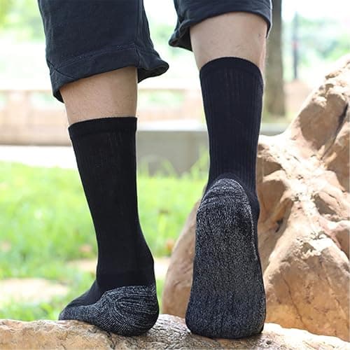 Looknniy 20 Pairs Crew Athletic Socks for Men Moisture Wicking Cushion Crew Socks for Sport Running Traveling thumbnail 2