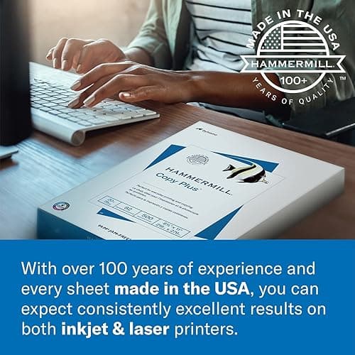 Hammermill Printer Paper, Premium Color 28 lb Copy Paper, 8.5 x 11 - 5 Ream (2,500 Sheets) - 100 Bright, Made in the USA, 102450C, White thumbnail 6