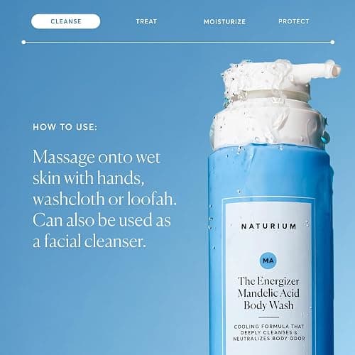 Naturium Mandelic Acid Body Wash, Sugar Cane & Menthyl Lactate, 500 mL | Energising Deep Cleanser with AHA Blend, Instant Cooling Formula, Neutralises Odour, Lasting Freshness, for All Skin Types thumbnail 6