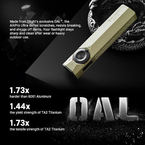 OLIGHT ArkPro Ultra EDC Flat Flashlight, Rechargeable Portable Flash Light, 1700 Lumens with White LED, UV and Green Beam for Working, Emergency, Camping, Everyday Carry (Olive Green CW) thumbnail 5