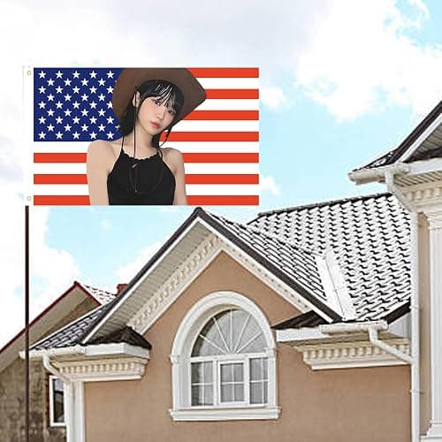 Chae won American flag 3x5 Ft Outdoor Indoor,Kim Chaewone USA flag Poster American flag tapestry for Bedroom Living room dorm wall with Brass Grommets Vivid Color and Fade Proof Decorations thumbnail 6