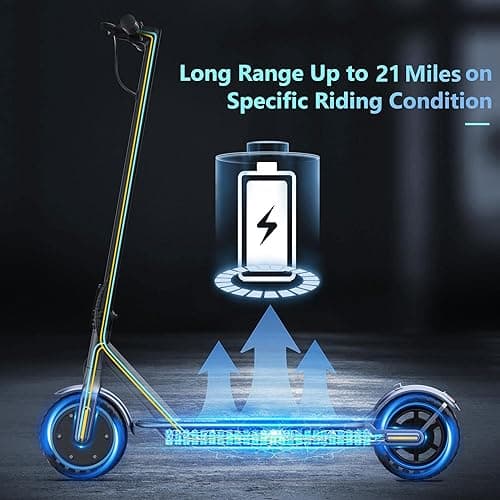 VOLPAM Electric Scooter, 350W/500W Powerful Motor, 8.5"/10" Solid Tires, 19/22Mph, 28/21/12 Miles Range,Dual Braking thumbnail 6