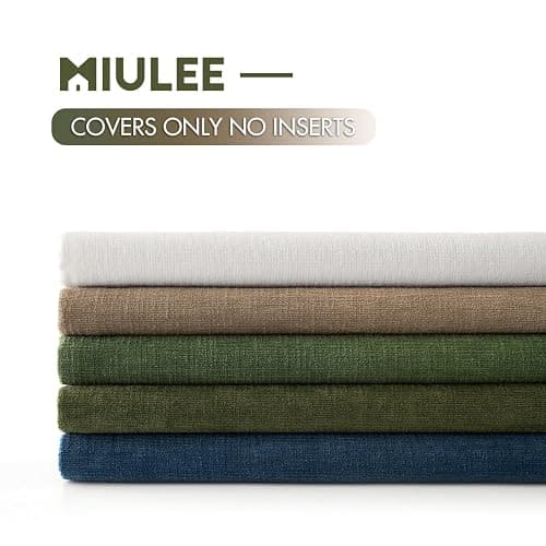 MIULEE Olive Green Couch Pillow Covers 18x18 Inch, Set of 2 Soft Chenille Decorative Throw Pillow Covers Farmhouse for Sofa Living Room Bed thumbnail 8
