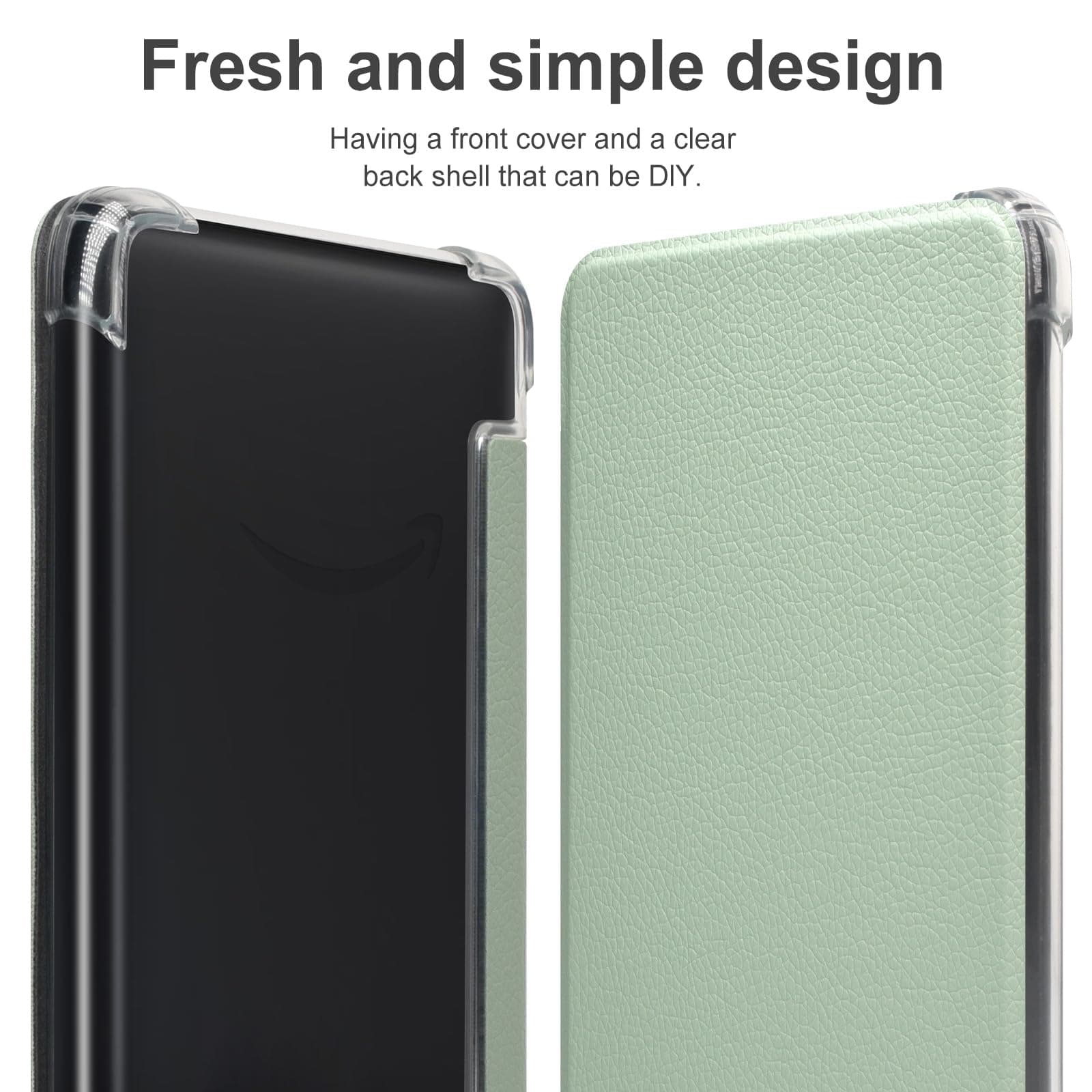 THRAU Case for 6" All-New Kindle 2024/2022 (11th Gen) – Ultra Clear Soft Flexible Transparent TPU Back Cover Light Shell with Auto Wake/Sleep for Kindle Basic, Agave Green thumbnail 6