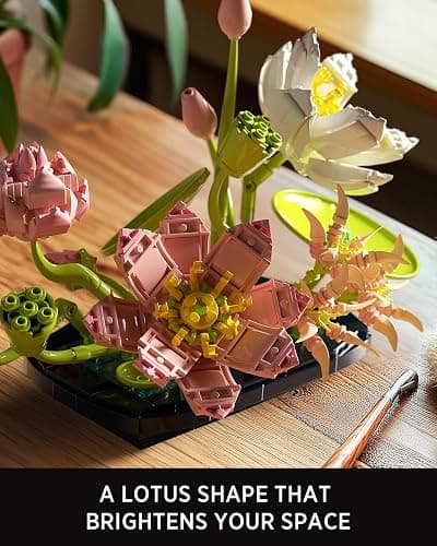 Nifeliz Lotus Flower Building Set for Adults, Botanical Decoration for Table or Office, A Nature-Inspired Gift for Plant Lovers and Garden Enthusiasts (506 PCS, NF10334) thumbnail 3