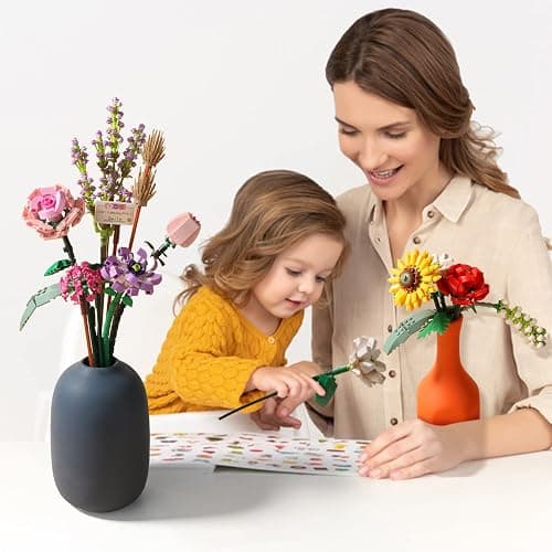 ZIYOSTAR Mini Bricks Flower Bouquet Building Sets, DIY Unique Decoration Home, 547 PCS Artificial Flowers for Ages 8-12 Years Old Girl for Gift, Adults thumbnail 6