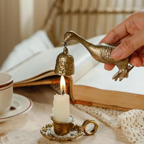 NIKKY HOME Gold Candle Snuffer, Vintage Duck Decor Candle Extinguisher, Decorative Metal Wick Flame Snuffer Accessory - Image 1