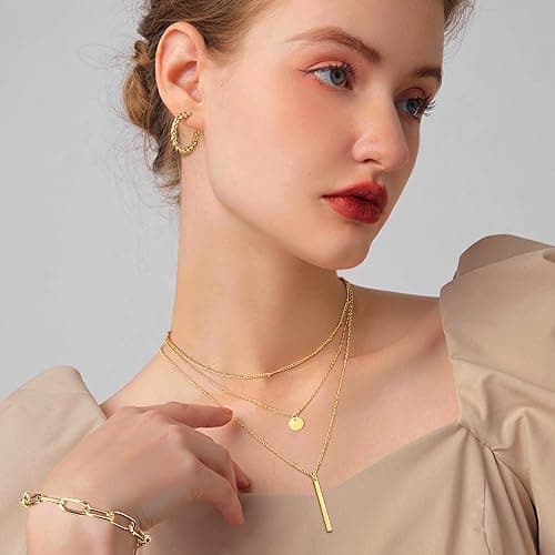FASACCO Gold Jewelry Set - Trendy Women's Accessories: Gold Necklace and Bracelet Set thumbnail 6