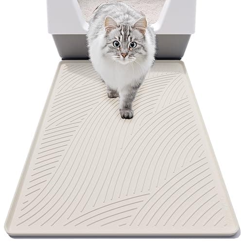 BANLYEO SM Cat Litter Mat - 24x17 in, Water Proof, US Designed Kitty Litter Trapping Mat, Easy to Clean, Scatter Control, Odorless, Less Mess and Clean Floors, Pet Supplies for Indoor Cats, Warm Beige - Image 1