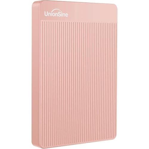 UnionSine 500GB Ultra Slim Portable External Hard Drive HDD-USB 3.0 for PC, Mac, Laptop, PS4, Xbox one, Xbox 360-(Pink) - Image 1