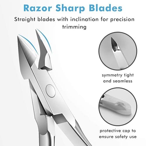 6 Packs Cuticle Trimmer with Pusher - Professional Stainless Steel Cuticle Nippers Cutter Clippers and Cuticle Remover Manicure Tools for Fingernails Toenails (silver) thumbnail 3