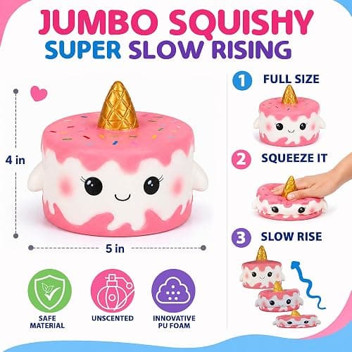 Jim&Gloria Paint Your Own Squishies, Jumbo Squishy Gifts for Girls and Boys 8 9 10 11 12 13 14, Arts and Crafts for Kids, Party Favors for Birthday, Christmas Gift for Kids, Pack of 3 thumbnail 5