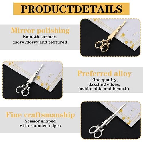 Hair Stylist Gifts 6 Scissor Hair Clips, Barrettes, Pins for Women Girl, Hairdresser, Dresser and Cosmetologists Graduation Gift Hairstylist Scissor Clips Beautician Gifts for Christmas, Birthdays thumbnail 3