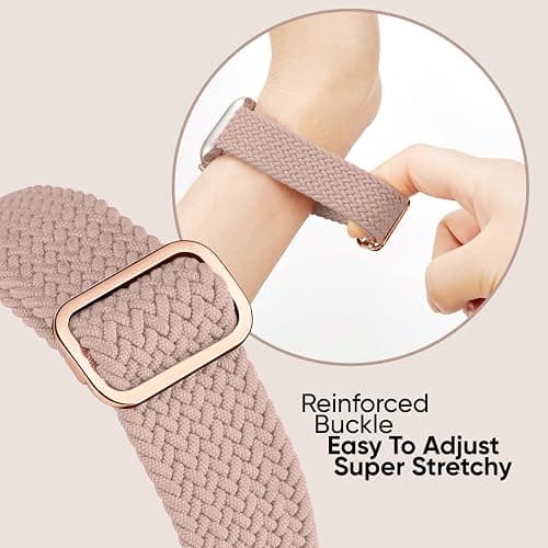 6 Pack Braided Stretchy Bands Compatible with Apple Watch Band 38mm 40mm 41mm 42mm 44mm 45mm 46mm 49mm Women Men, Adjustable Nylon Solo Loop Elastic Straps for iWatch Series 11 10 9 8 7 6 5 4 SE Ultra thumbnail 5
