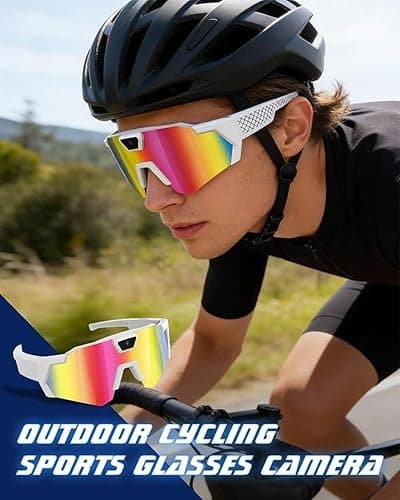 HUCLTZV POV Glasses 4K Baseball Sunglasses Camera Smart Men Women Video Action 2026 Upgrade Eyeglasses Running Style Meets Function Sports Cycling Hiking HD (Blue) thumbnail 4