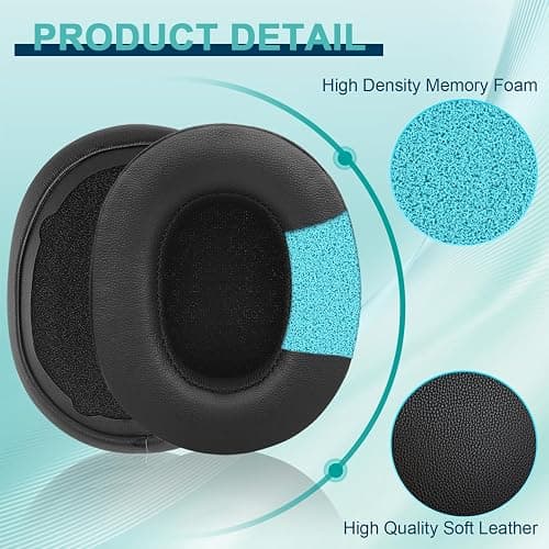 Replacement Ear Pads for Skullcandy Crusher Wireless/Evo/ANC Hesh 3/EVO/ANC, Headphones Ear Cushions, Headset Earpads, Ear Cups Cover-Black thumbnail 4