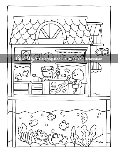 Cozy Spaces: Coloring Book for Adults and Teens Featuring Relaxing Familiar Corners with Cute Animal Characters for Stress Relief thumbnail 10