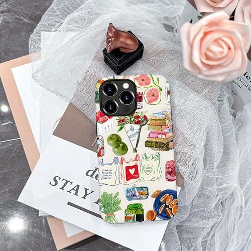 Piodaidy Compatible with iPhone 16 Pro,Durable & Shockproof Phone Case Cover Design - Summer Vegetable Book Collage thumbnail 5