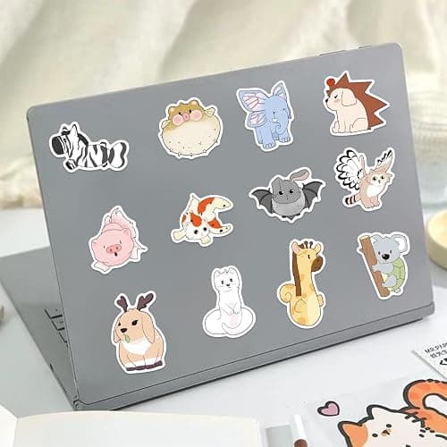 100PCS Animal Stickers, Water Bottle Stickers for Kid Classroom, Cute Animal Reward Sticker Water Bottle Scrapbook Laptops Phone Sticker for Boys Girls thumbnail 5