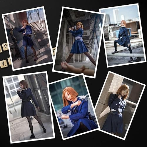 IOPBOT Anime Nobara Kugisaki Cosplay Zenin Maki Uniform Halloween Women Skirts Full Set Waist Bag Coat Skirt Costume thumbnail 5