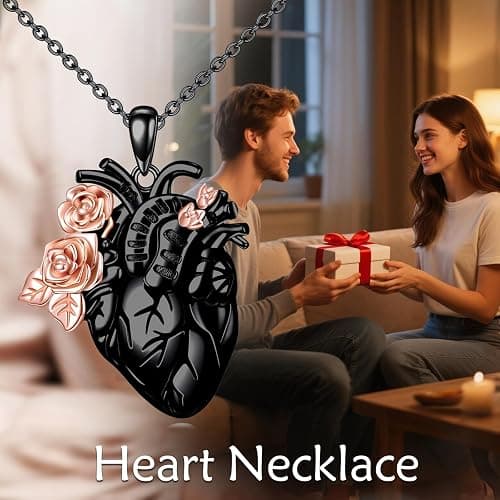 YFN Anatomical Heart Necklace Sterling Silver Anatomical Pendant Anatomy Jewelry for Women Heart Attack Survivor Gifts thumbnail 6
