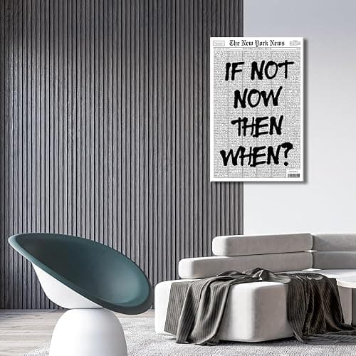 Positive Affirming Quotes Posters Black and White Wall Art If Not Now Then When Retro Apartment Bedroom Decor12x18inch Unframed thumbnail 5