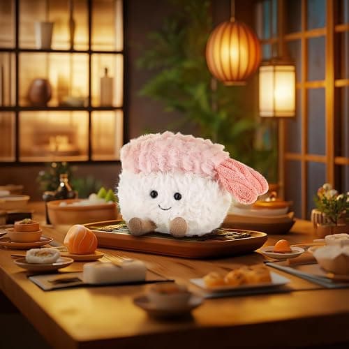 Apricot Lamb Garnelen Sushi Plüschtier Kuscheltier Shrimp Sushi Rosa 8cm thumbnail 5