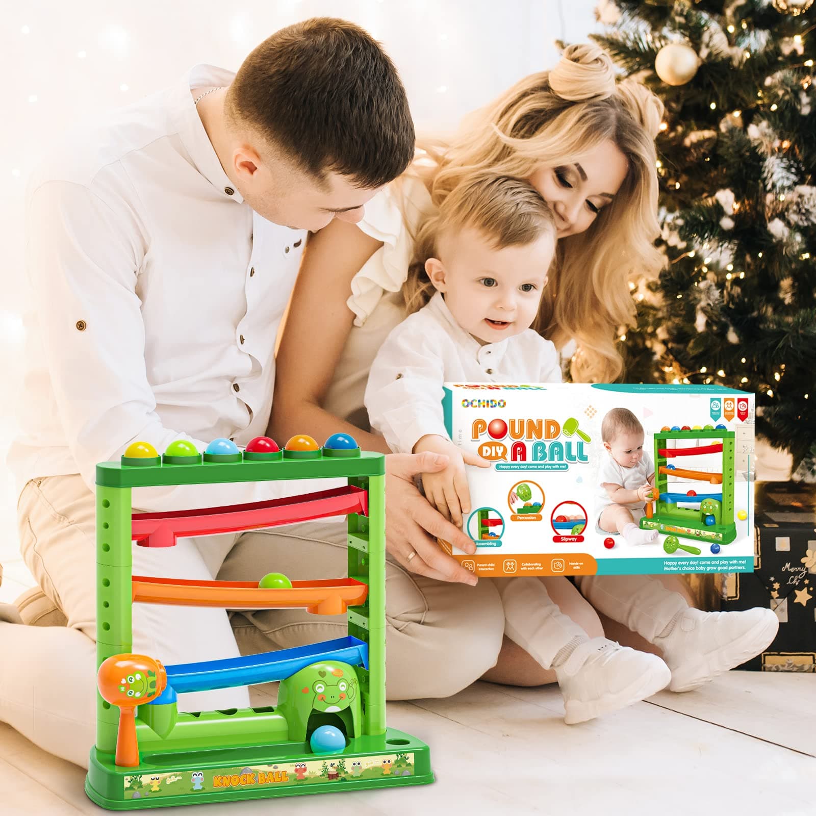 Toddlers Toys for 1 2 3 Years Old Kids, Pound A Ball Toys Included 2 Hammer & 12 Balls, Montessori Toys for 12-18 Months Baby, Interactive Game for Boys and Girls, Early Learning Educational Gift thumbnail 6
