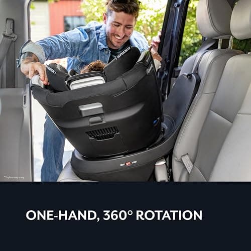Evenflo Revolve360 Slim 2-in-1 Rotating Car Seat | with Quick Clean Cover, Rear-Facing and Forward-Facing Modes, Infant-6 Years, 4-65 lbs (Salem Black) thumbnail 5