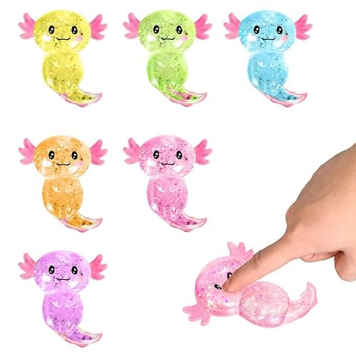 6PC Valentines Day Gifts for Kids Classroom,Axolotl Squishy Fidget Stress Ball,Stress Balls for Adults & Kids ,Stress Relief Party Favors Funny Sensory Toys for Autism,ADHD, Birthday, Office - Image 1