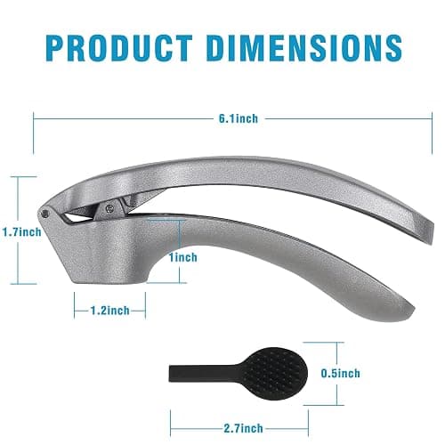 Garlic Press, Garlic Mincer Easy-squeeze Ergonomic Handle, Rust Proof, No Need To Peel, Professional Ginger Press & Garlic Crusher with Handy Cleaning Brush- Dishwasher Safe thumbnail 2