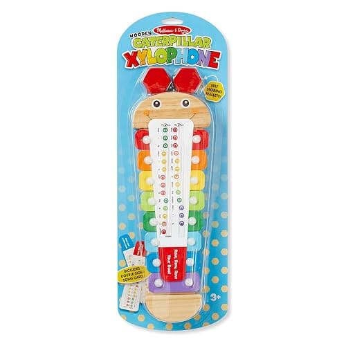 Melissa & Doug Caterpillar Xylophone Musical Toy with Wooden Mallets 15.25" x 6.5" x 1.5", Blue thumbnail 6