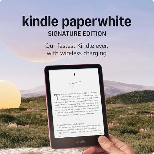 Amazon Kindle Paperwhite Signature Edition 32GB (newest model) – Our fastest Kindle with auto-adjusting front light, wireless charging, and weeks of battery life – Metallic Raspberry thumbnail 7