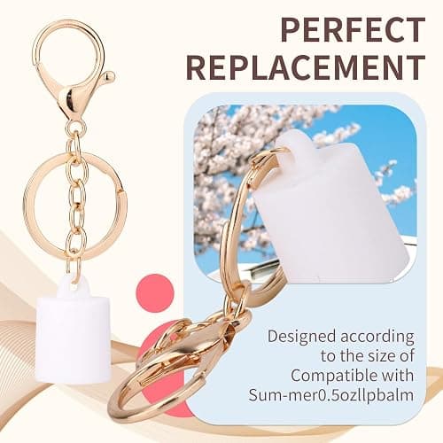 2pcs Lipgloss Holder Keychain for Summer Fridays, Lip Gloss Cap and Holder Set with Keyring Portable Bags Lipbalm Keys Chain Accessories for Summer Fridays 0.5 oz Lip Balm On-the-Go Touch-Ups thumbnail 5