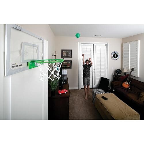 SKLZ Pro Mini Indoor Basketball Hoop with Ball, Over the Door, Shatter-Proof Backboard, Spring-Action Break-Away Steel Rim, Great for Home, Dorm Room, and Office thumbnail 5