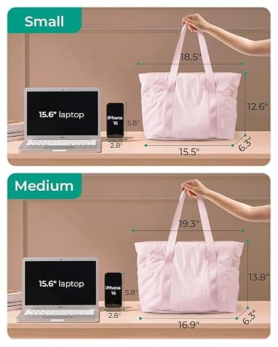BAGSMART Tote Bag for Women, Tote Bag with Zipper Work Tote with Compartments Nurse Shoulder Hanbag for Travel, Gym thumbnail 3
