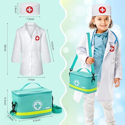 Sundaymot Doctor Kit for Kids, 34 Pcs Pretend Playset for Toddlers, Doctor kit for Toddlers 3-5, with Medical Bag, Stethoscope and Other Accessories, for Boys and Girls Fun Role Playing Game thumbnail 3