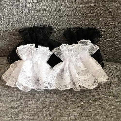 Oilmal Fake Sleeves, Women Fake Hand Sleeves Wrist Cuffs Ruffled Floral Lace Elastic Bracelet Steampunk Wedding Party Prom Clothing thumbnail 8