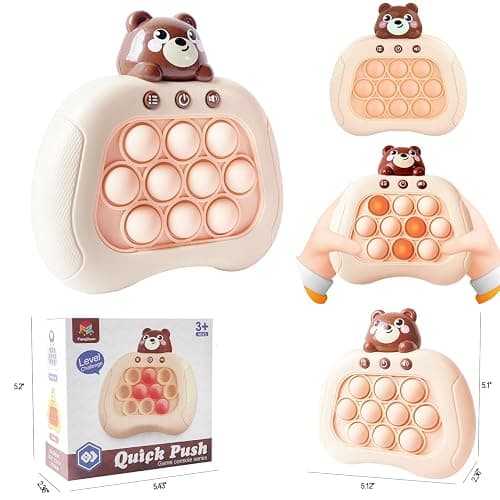 Intoypad Pop The Target! Handheld Speed Push Game Machine: A Fun Multiplayer Game for Family. Sensory Fidget Toy Christmas Toys Gifts for 6 7 8 9 10 11 12 Years Old Kids Road Trip Car Games Kids Bear thumbnail 3