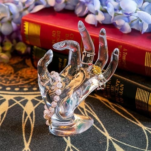 Maxsirui Hand Form Ring Holder Jewelry Display Organization Rack Bracelet Ring Watch Stand Support Aesthetic Y2k Room Decor (Transparent) thumbnail 6