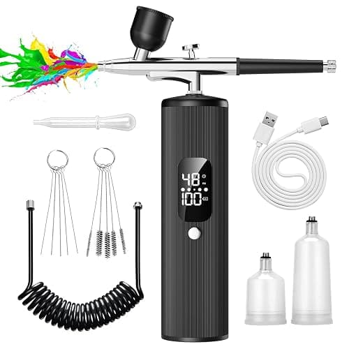 Airbrush Kit with Compressor - 48PSI High Pressure, Non-Clogging Air Brush Set, 6000 mAh Extra Long Standby, Ideal for Painting, Modeling, Cake Decorating, Pastry, Makeup and Nail Art - Image 1