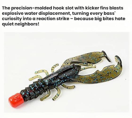 36 Pack TPR Floating Crawfish Soft Lures, 3 in - 1/8oz 6 Colors Realistic Soft Baits with Shrimp Scent for Bass Fishing thumbnail 7