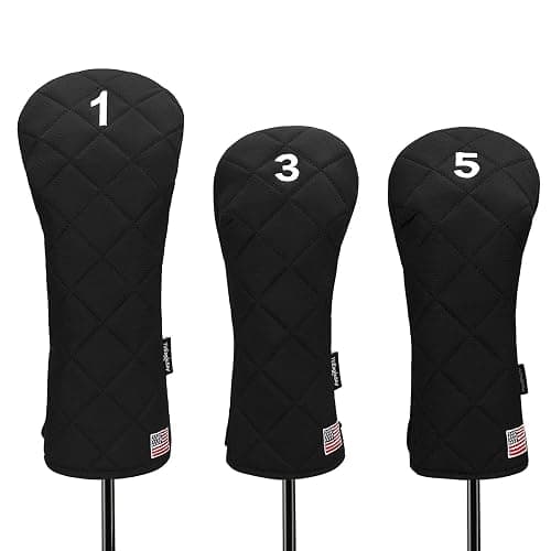YuEagleSky Golf Head Covers Driver Fairway #3#5 Hybrid USA Flag for Club Men Women, (Black or White) - Image 1