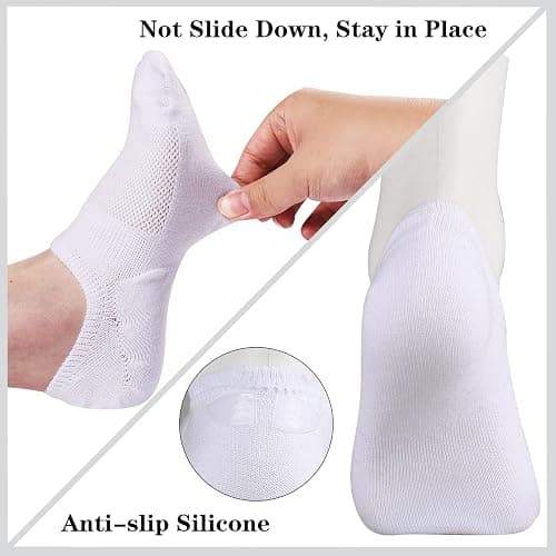 Heatuff No Show Socks Womens Cotton Low Cut Non Slip Casual Socks Invisible Flat Boat Liner Socks (6/9 Pairs) thumbnail 3