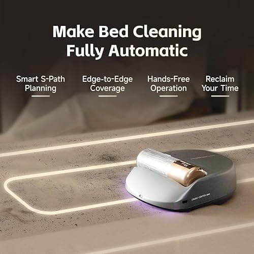 CREATULIZE X1 Robot Bed Vacuum, Automatic Mattress Vacuum Cleaner with Intelligent Path Planning, UV-C Light, HEPA Filter, One-Click 100% Dust & Pet Hair Removal for Bed, Mattress, Sofa, Carpet thumbnail 2