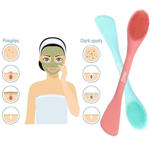 MSQ 2 Facial Cleansing Brush,Silicone Face Mask Brush,Face Exfoliator Brush | Silicone Facial Mud Mask Applicator Brush for Mud, Clay,Charcoal Mixed Mask thumbnail 7