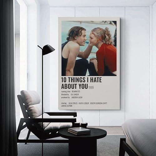 10 Things I Hate About You Classic Movie Posters Vintage Wall Art Canvas Painting for Bedroom Living Room Decor 12x18inch(30x45cm) Unframe-style thumbnail 3